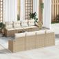 Preview: ARDEBO.de - 7-teiliges Garten Sofa Set mit Kissen Beige Poly-Rattan
