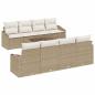 Preview: 7-teiliges Garten Sofa Set mit Kissen Beige Poly-Rattan