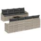 Preview: 7-teiliges Garten-Sofa-Set mit Kissen Hellgrau Poly-Rattan