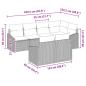 Preview: 7-teiliges Garten Esstisch Set mit Kissen Schwarz Poly Rattan