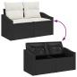 Preview: 7-teiliges Garten Esstisch Set mit Kissen Schwarz Poly Rattan
