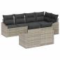 Preview: 7-teiliges Garten Dining Set mit Kissen Hellgrau Poly-Rattan