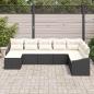 Preview: 8 teiliges Garten Esstisch Set mit Kissen Schwarzes Poly Rattan