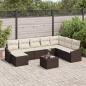 Preview: ARDEBO.de - 8-teiliges Garten Esstisch Set mit Kissen Grau Poly Rattan