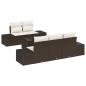 Preview: 6-teiliges Garten-Sofa-Set mit Kissen Braun Poly-Rattan