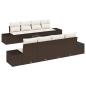 Preview: 7-teiliges Garten Sofa Set mit Kissen Braun Poly Rattan