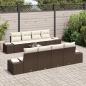 Preview: 7-teiliges Garten Sofa Set mit Kissen Braun Poly Rattan