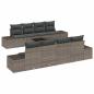 Preview: 7-teiliges Garten-Sofa-Set mit Kissen Grau Poly-Rattan