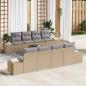 Preview: ARDEBO.de - 7-teiliges Garten Sofa Set mit Kissen Beige Poly Rattan