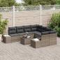 Preview: 9-teiliges Garten Sofa Set mit Kissen Grau Poly Rattan