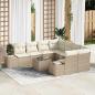 Preview: ARDEBO.de - 9-teiliges Garten Sofa Set mit Kissen Beige Poly Rattan
