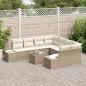 Preview: 9-teiliges Garten Sofa Set mit Kissen Beige Poly Rattan