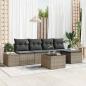 Preview: ARDEBO.de - 5-teiliges Garten-Sofa-Set mit Kissen schwarzes Poly-Rattan