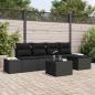 Preview: ARDEBO.de - 6-teiliges Garten-Sofa-Set mit Kissen Beige Poly-Rattan