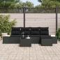 Preview: 6-teiliges Garten-Sofa-Set mit Kissen Beige Poly-Rattan