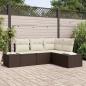 Preview: ARDEBO.de - 4-teiliges Garten Sofa Set mit Kissen Braunes Poly Rattan