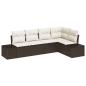 Preview: ARDEBO.de - 5-teiliges Garten-Sofa-Set mit Kissen Braun Poly Rattan