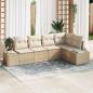 Preview: ARDEBO.de - 5-teiliges Garten-Sofa-Set mit Kissen Beige Poly Rattan