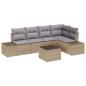 Preview: 6-teiliges Garten-Sofa-Set mit Kissen Schwarz Poly Rattan