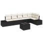 Preview: ARDEBO.de - 6-teiliges Gartensofa Set mit Kissen aus Braunem Poly-Rattan