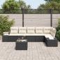 Preview: 6-teiliges Gartensofa Set mit Kissen aus Braunem Poly-Rattan