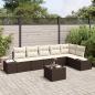 Preview: ARDEBO.de - 6-teiliges Garten Sofa Set mit Kissen Grau Poly Rattan