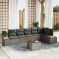 Preview: ARDEBO.de - 6-teiliges Garten-Sofa-Set mit Kissen Schwarz Poly-Rattan