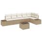 Preview: 7-teiliges Garten-Sofa-Set mit Kissen Braun Poly Rattan