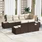 Preview: ARDEBO.de - 7-teilige Garten-Sofa-Set mit Kissen Braun Poly-Rattan