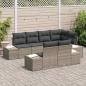 Preview: 7-teiliges Garten Sofa Set mit Kissen Grau Poly Rattan