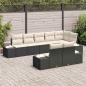Preview: 8-teiliges Garten Sofa Set mit Kissen Schwarz Poly Rattan