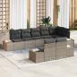 Preview: ARDEBO.de - Gartensofa-set 8 stk. Grau Poly Rattan
