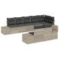 Preview: 8-teiliges Garten-Sofa-Set mit Kissen Hellgrau Poly-Rattan