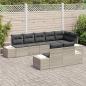 Preview: 8-teiliges Garten-Sofa-Set mit Kissen Hellgrau Poly-Rattan