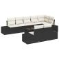 Preview: Gartensofa-set 9 stk. Schwarz und Creme Poly Rattan