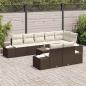 Preview: 8-teiliges Gartensofa Set mit Kissen Graues Poly Rattan