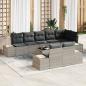 Preview: ARDEBO.de - 9-teiliges Garten Sofa Set mit Kissen Graues Poly-Rattan