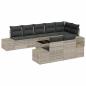 Preview: 9-teiliges Garten Sofa Set mit Kissen Graues Poly-Rattan