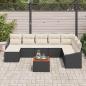 Preview: 9-teiliges Garten-Sofa-Set mit Kissen Schwarz Poly-Rattan Akazie