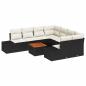 Preview: 9-teiliges Garten-Sofa-Set mit Kissen, Schwarz Poly-Rattan