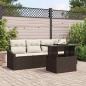 Preview: ARDEBO.de - 5-teiliges Gartensofa Set mit Kissen Braun Poly Rattan
