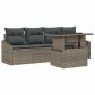 Preview: 5-teiliges Garten Sofa Set mit Kissen Grau Poly Rattan