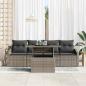 Preview: 5-teiliges Garten Sofa Set mit Kissen Grau Poly Rattan