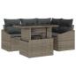 Preview: 5-teiliges Garten-Sofa-Set mit Kissen Grau Poly-Rattan