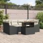 Preview: ARDEBO.de - 7-teiliges Garten-Sofa-Set mit Kissen Schwarz Poly-Rattan