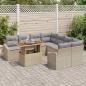 Preview: 9-teiliges Gartensofa-Set mit Kissen Beige Poly Rattan
