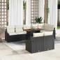 Preview: ARDEBO.de - 9-teiliges Garten Sofa Set mit Kissen Schwarz Poly Rattan