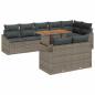 Preview: ARDEBO.de - 9-teiliges Garten-Sofa-Set mit Kissen Grau Poly-Rattan