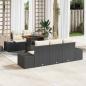 Preview: ARDEBO.de - 6-teiliges Garten Sofa Set mit Kissen Brauner Poly Rattan
