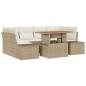Preview: 7-teiliges Garten Sofa Set mit Kissen Beige Poly Rattan